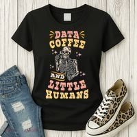Behavior Analyst Aba I Like Data Coffee Skeleton Women's T-Shirt thumb 3
