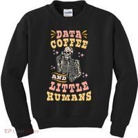 Behavior Analyst Aba I Like Data Coffee Skeleton Kids Sweatshirt thumb 0
