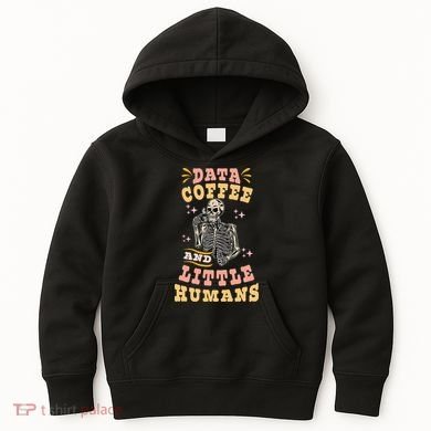 Behavior Analyst Aba I Like Data Coffee Skeleton Kids Hoodie