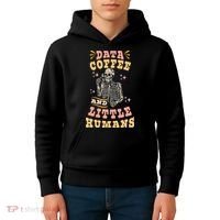 Behavior Analyst Aba I Like Data Coffee Skeleton Kids Hoodie thumb 4