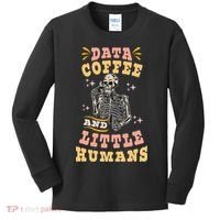 Behavior Analyst Aba I Like Data Coffee Skeleton Kids Long Sleeve Shirt thumb 0