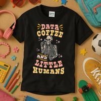 Behavior Analyst Aba I Like Data Coffee Skeleton Kids T-Shirt thumb 3