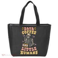 Behavior Analyst Aba I Like Data Coffee Skeleton Tote Bag thumb 0