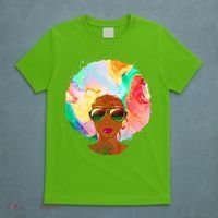 Beautiful African American Black Woman With Paint Swirl Afro T-Shirt thumb 5