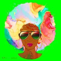 Beautiful African American Black Woman With Paint Swirl Afro T-Shirt thumb 7