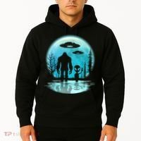 Bigfoot And Alien UFO Hoodie thumb 2
