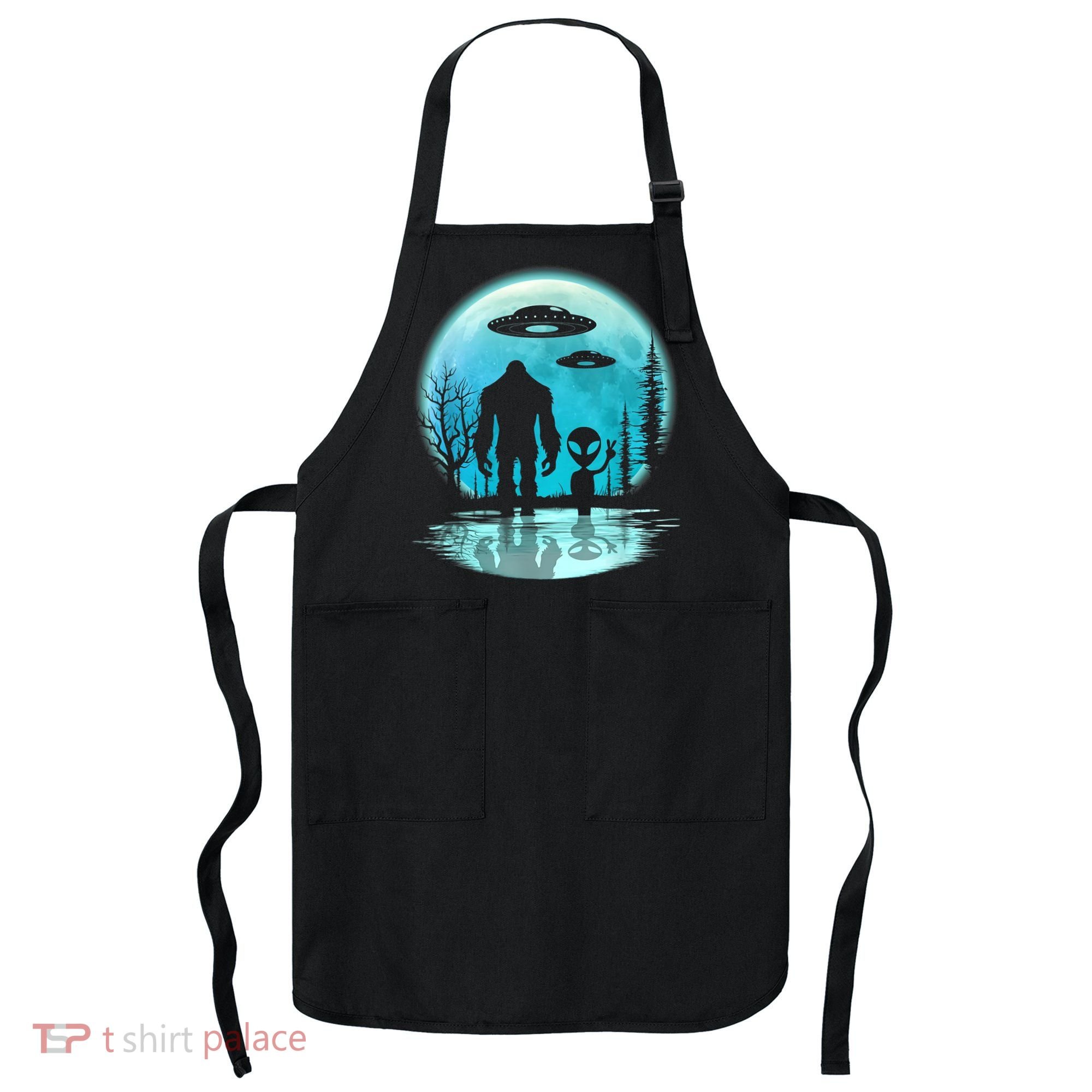 Bigfoot And Alien UFO Apron