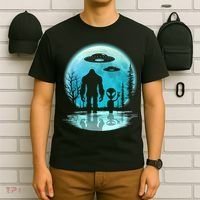 Bigfoot And Alien UFO T-Shirt thumb 6