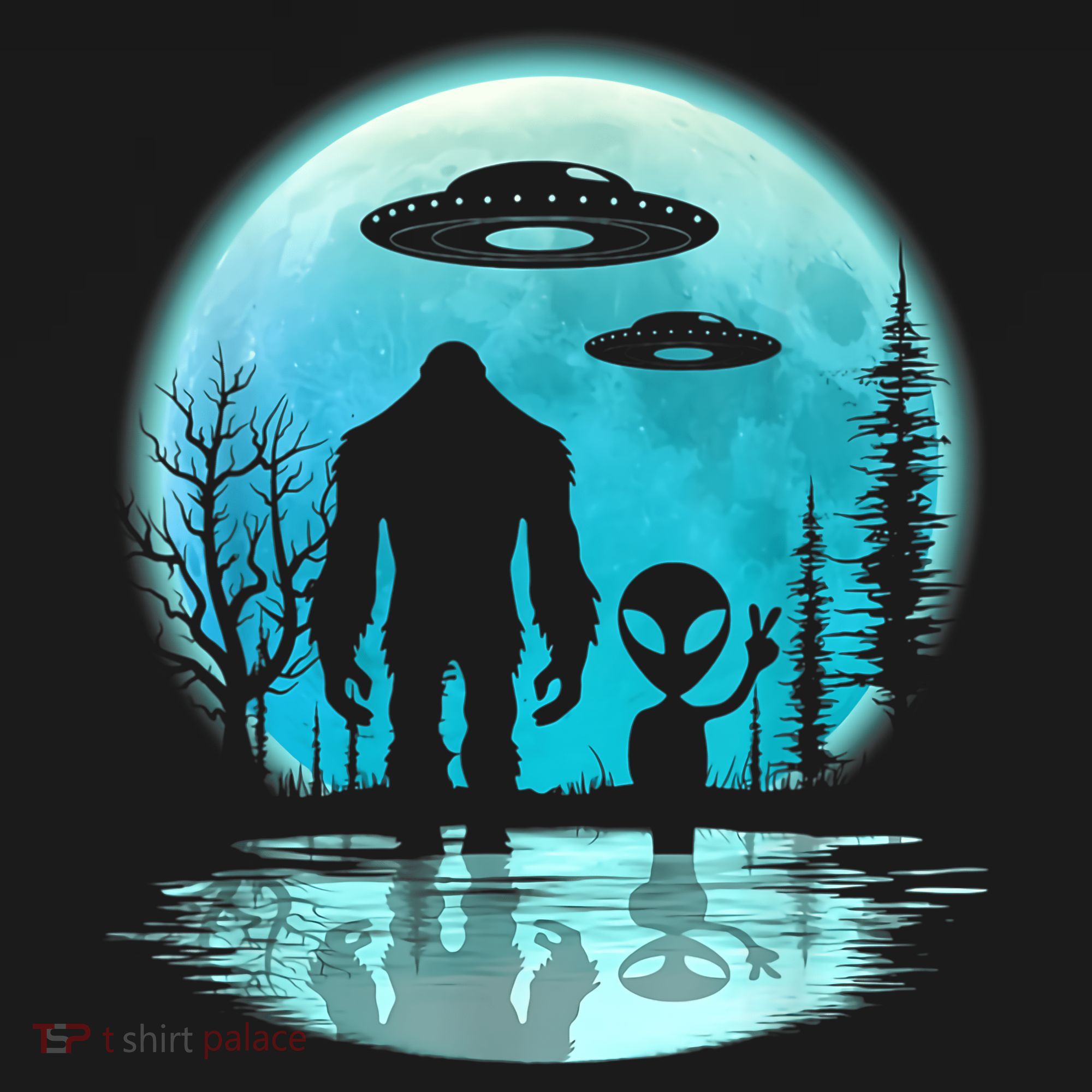 Bigfoot And Alien UFO Polo