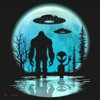 Bigfoot And Alien UFO Cooling Performance Long Sleeve Crew