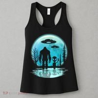 Bigfoot And Alien UFO Women's Tank Top thumb 3