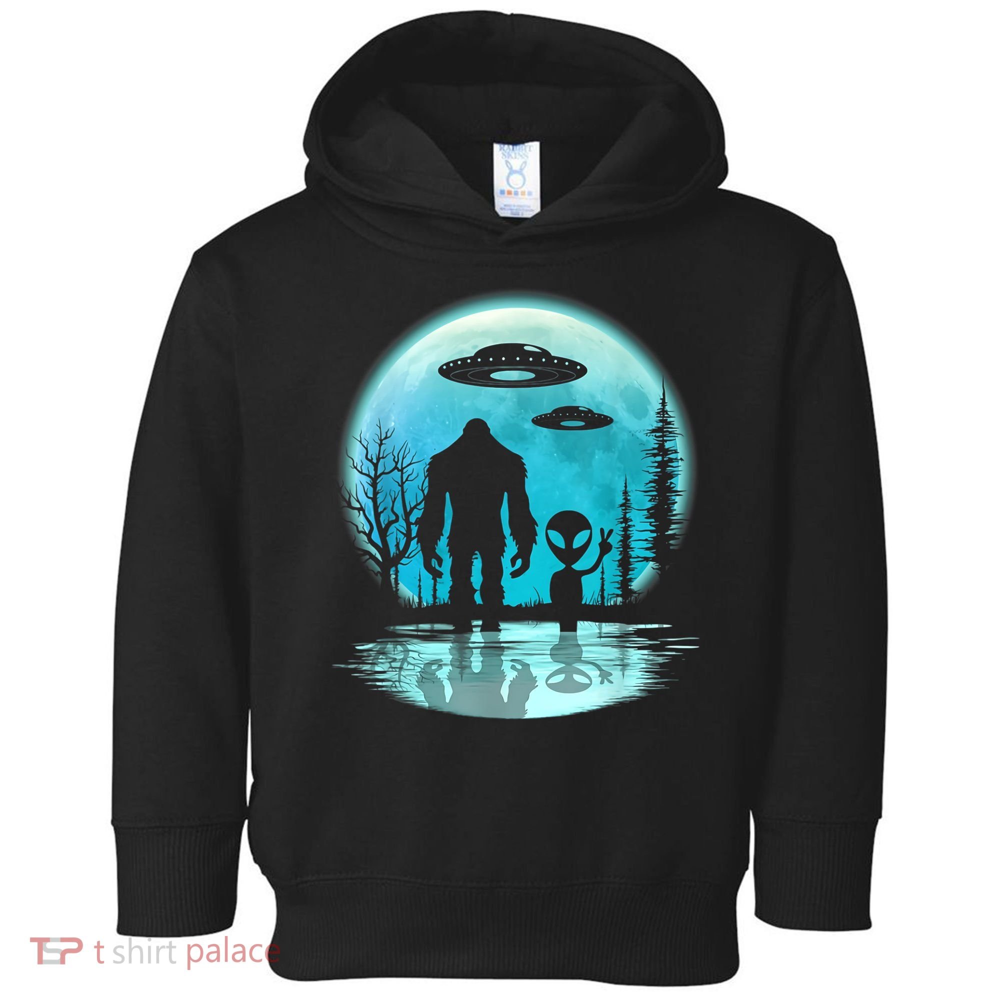 Bigfoot And Alien UFO Toddler Hoodie