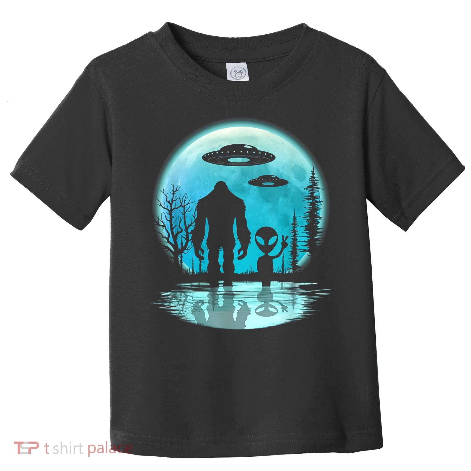 Bigfoot And Alien UFO Toddler T-Shirt