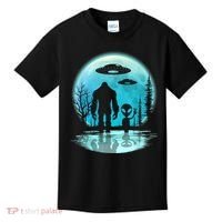 Bigfoot And Alien UFO Kids T-Shirt thumb 0