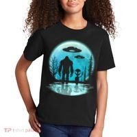 Bigfoot And Alien UFO Kids T-Shirt thumb 2