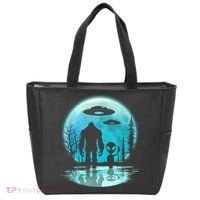 Bigfoot And Alien UFO Tote Bag thumb 0