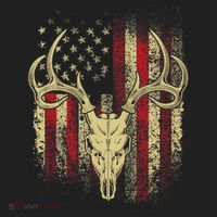 Bucks Antlers and Skull on an American Flag Deer Hunters Tumbler thumb 3