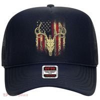 Bucks Antlers and Skull on an American Flag Deer Hunters Hat thumb 0