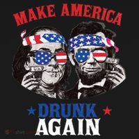 Ben And Abe Make America Drunk Again And Gift USA-Made Doggie Bandana thumb 2