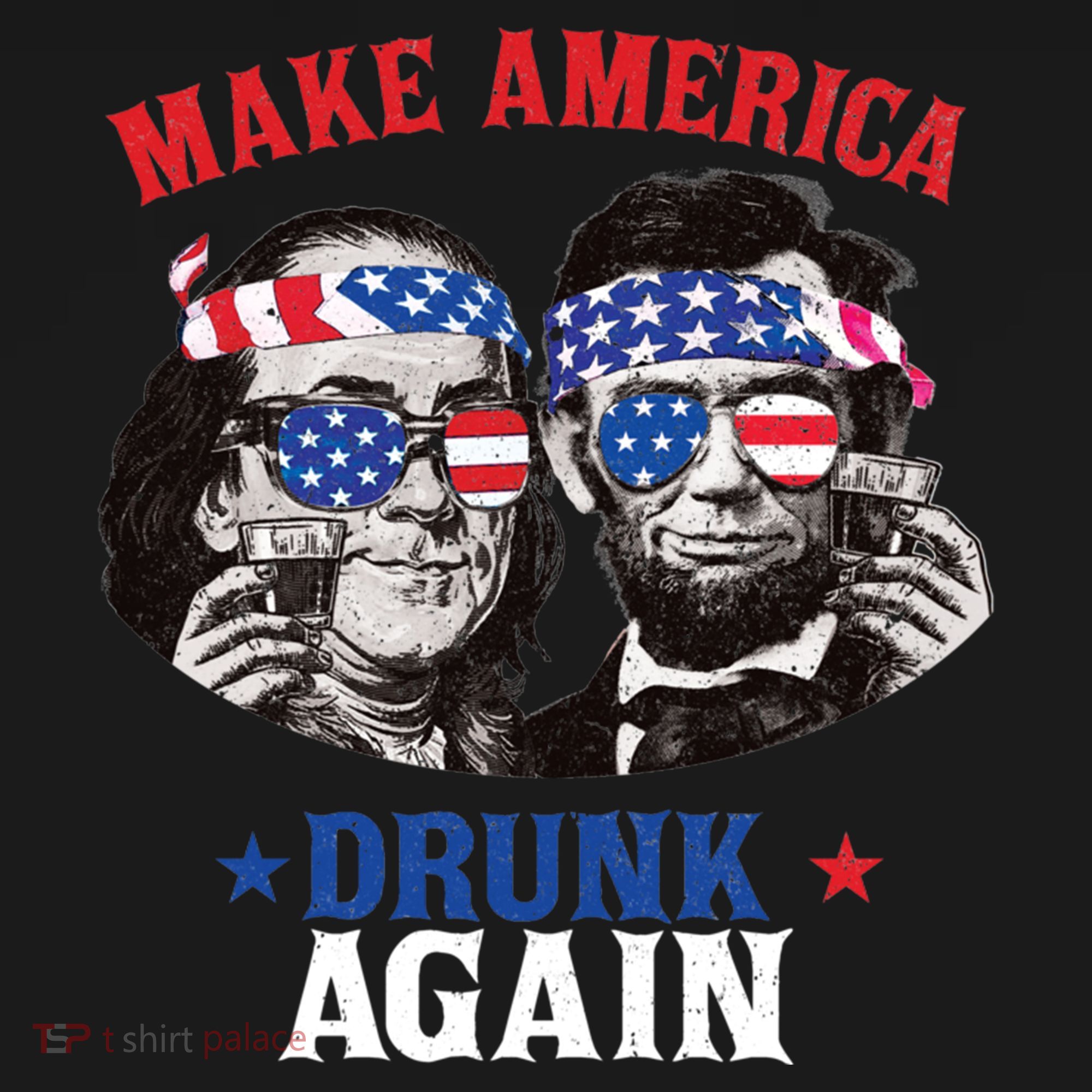 Ben And Abe Make America Drunk Again And Gift USA-Made Doggie Bandana