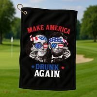 Ben And Abe Make America Drunk Again And Gift Golf Towel thumb 1