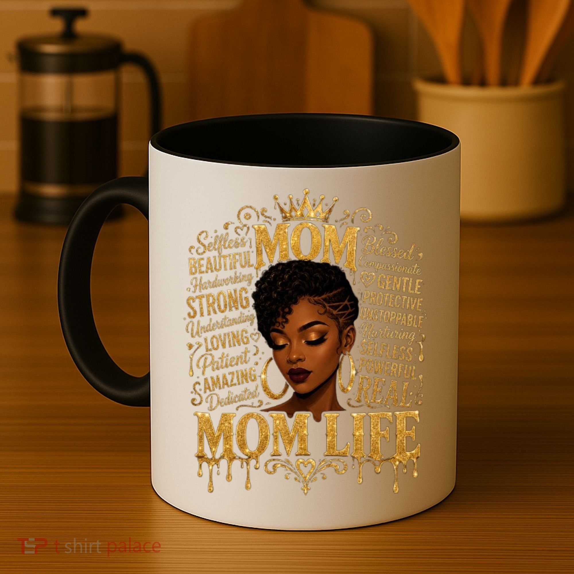 Black African American Mom Life Coffee Mug