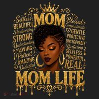 Black African American Mom Life Beanie thumb 2