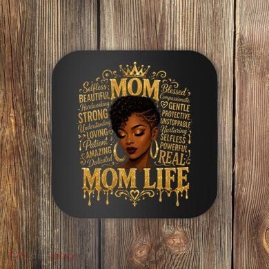 Black African American Mom Life Coaster
