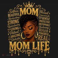 Black African American Mom Life Women's Hoodie thumb 2