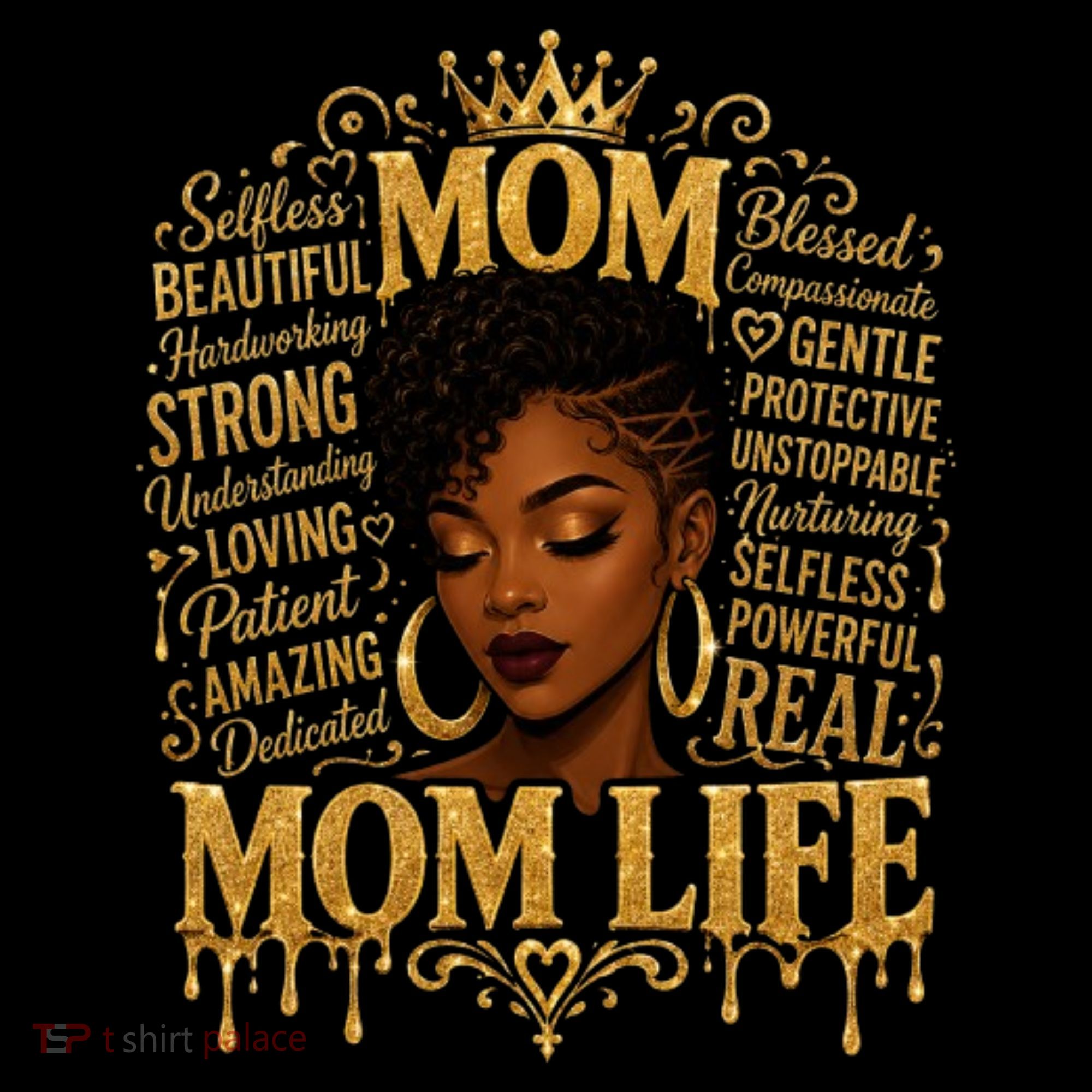 Black African American Mom Life Women's Hoodie