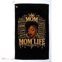 Black African American Mom Life Golf Towel thumb 0