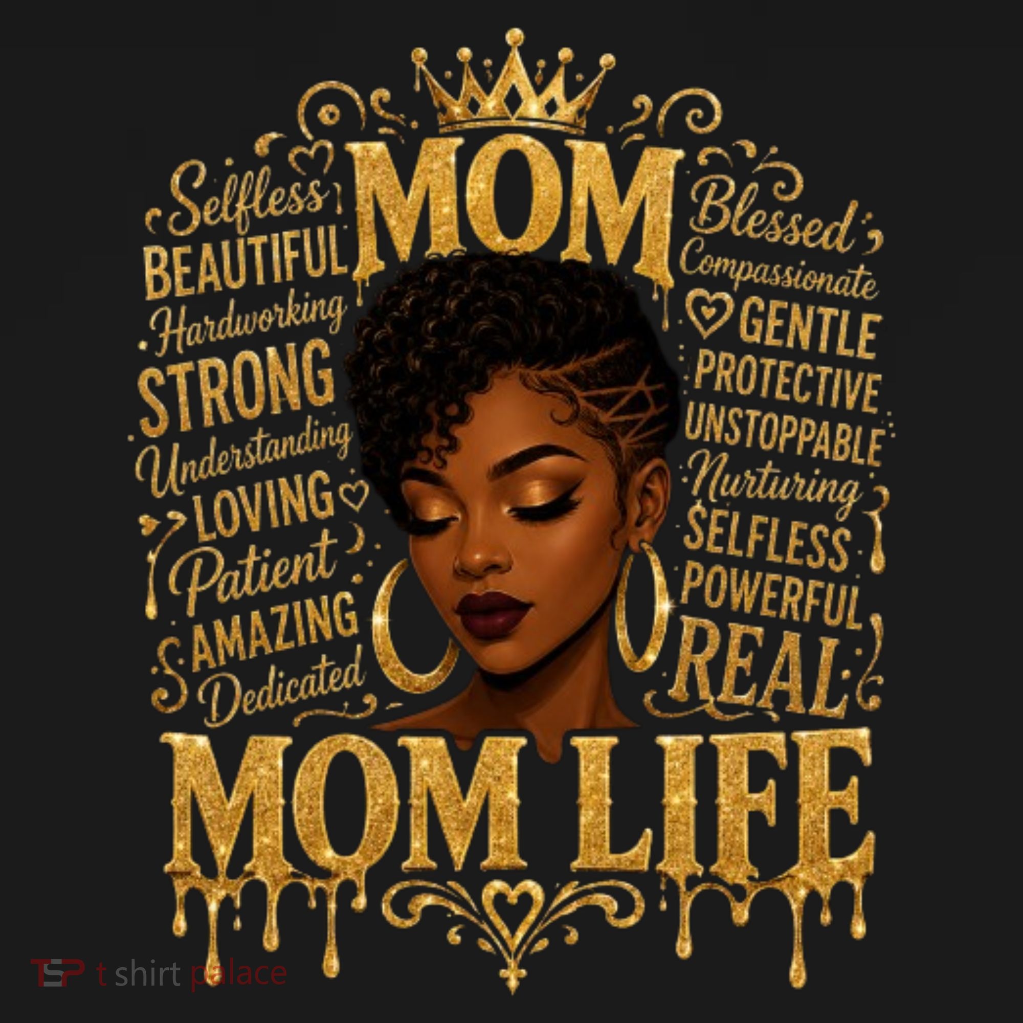 Black African American Mom Life Women's T-Shirt