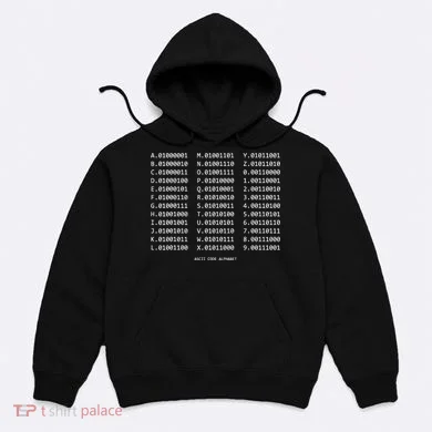 Binary Alphabet Abc + Numbers In Binary Code Hoodie
