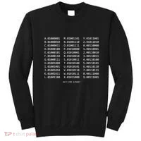 Binary Alphabet Abc + Numbers In Binary Code Sweatshirt thumb 0