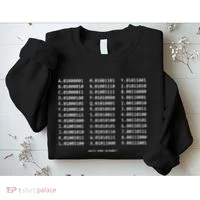 Binary Alphabet Abc + Numbers In Binary Code Sweatshirt thumb 2