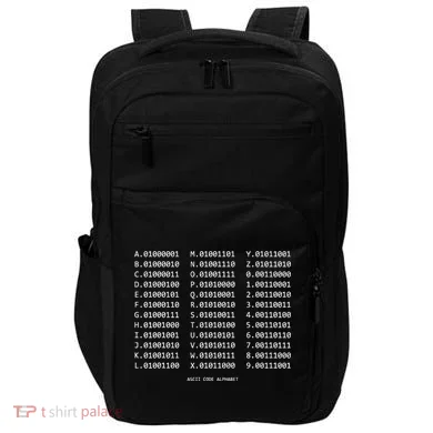 Binary Alphabet Abc + Numbers In Binary Code Impact Tech Backpack
