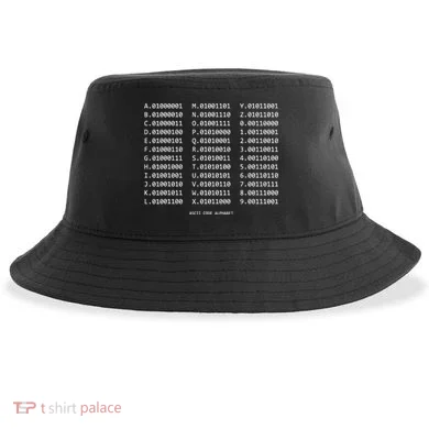 Binary Alphabet Abc + Numbers In Binary Code Sustainable Bucket Hat