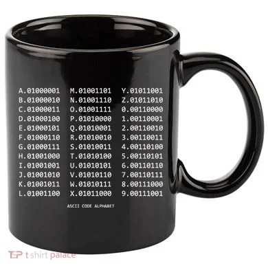Binary Alphabet Abc + Numbers In Binary Code 11oz C Handle Ceramic Mug