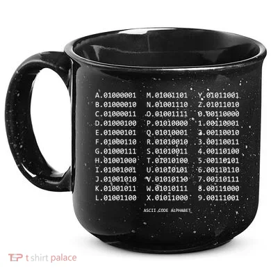 Binary Alphabet Abc + Numbers In Binary Code 15oz Campfire Ceramic Mug