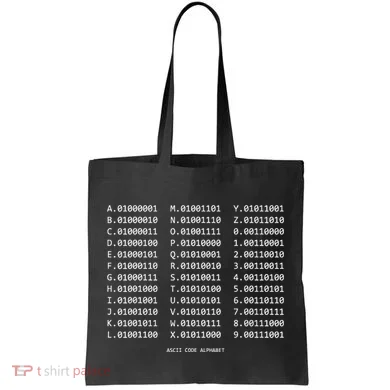 Binary Alphabet Abc + Numbers In Binary Code Tote Bag