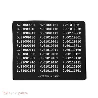 Binary Alphabet Abc + Numbers In Binary Code Mousepad
