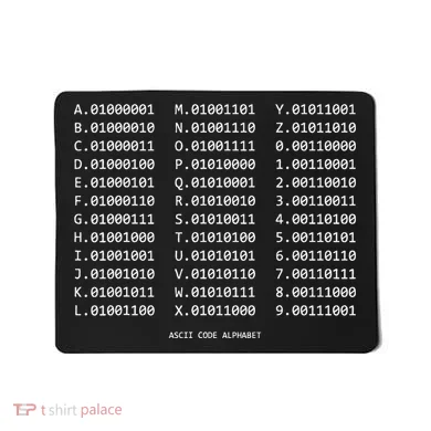 Binary Alphabet Abc + Numbers In Binary Code Mousepad