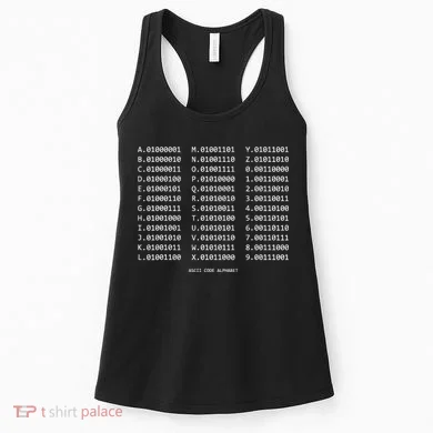 Binary Alphabet Abc + Numbers In Binary Code Women's Tank Top