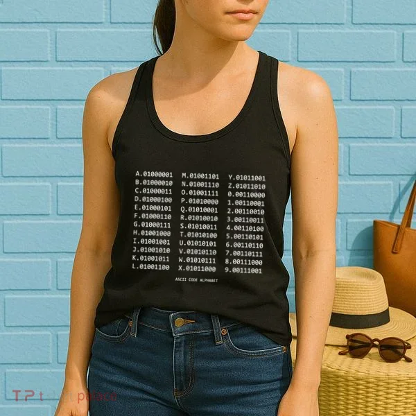 Binary Alphabet Abc + Numbers In Binary Code Women's Tank Top