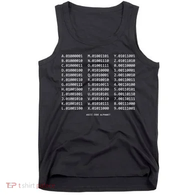Binary Alphabet Abc + Numbers In Binary Code Tank Top
