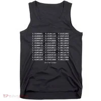 Binary Alphabet Abc + Numbers In Binary Code Tank Top thumb 0