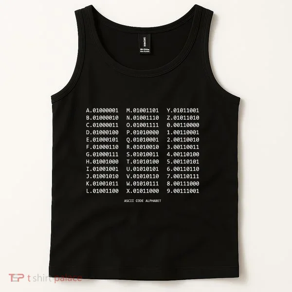 Binary Alphabet Abc + Numbers In Binary Code Tank Top