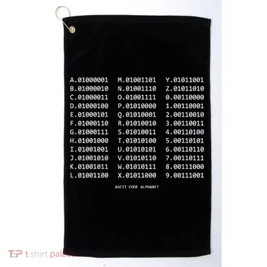 Binary Alphabet Abc + Numbers In Binary Code Golf Towel