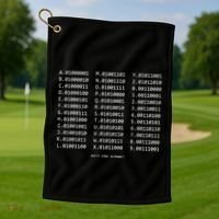 Binary Alphabet Abc + Numbers In Binary Code Golf Towel thumb 1
