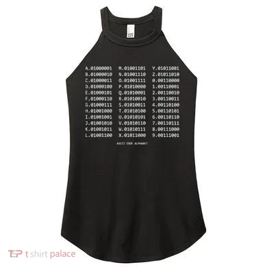 Binary Alphabet Abc + Numbers In Binary Code Women's Perfect Tri Rocker Tank